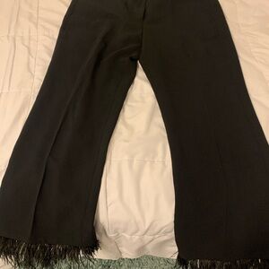 J. Crew Black Pants with Fringe Detail